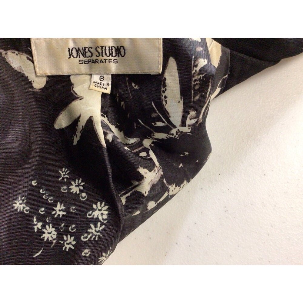 Jones Studio Long Black Coat Executive Jacket Womens 6 - Picture 8 of 9
